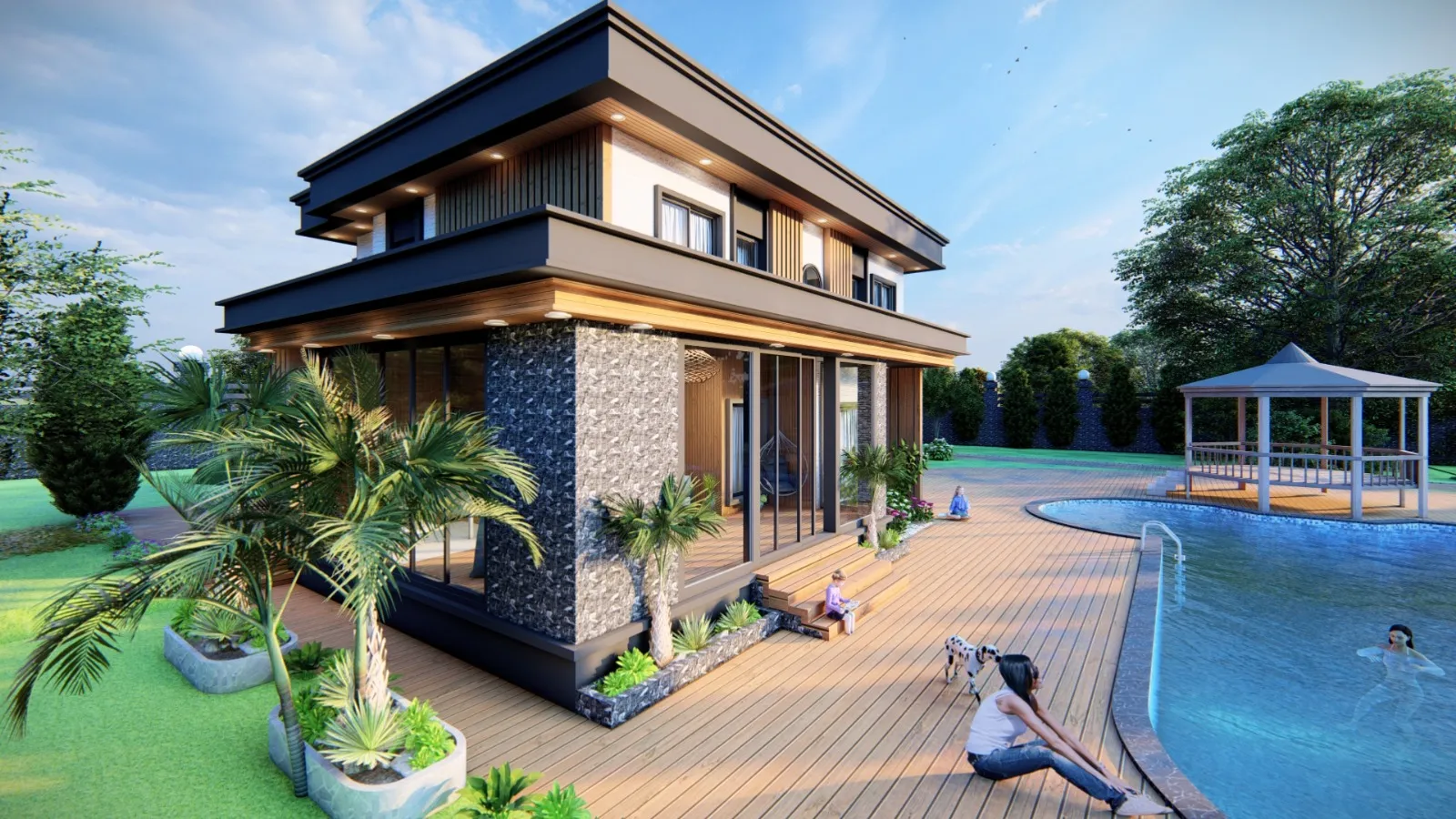 Modern çizgilerin geleneksel mimari ile buluştuğu lüks konut projesi - Jeotek imzalı yaşam alanları